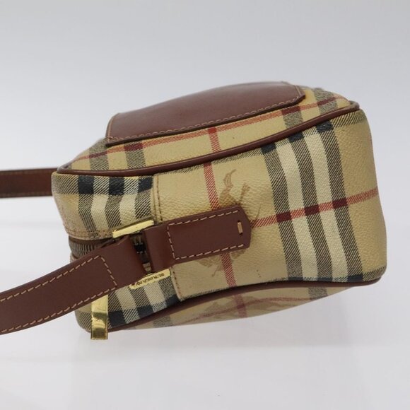 BURBERRY Nova Check Shoulder Bag PVC Beige Gold Auth - Picture 5 of 16